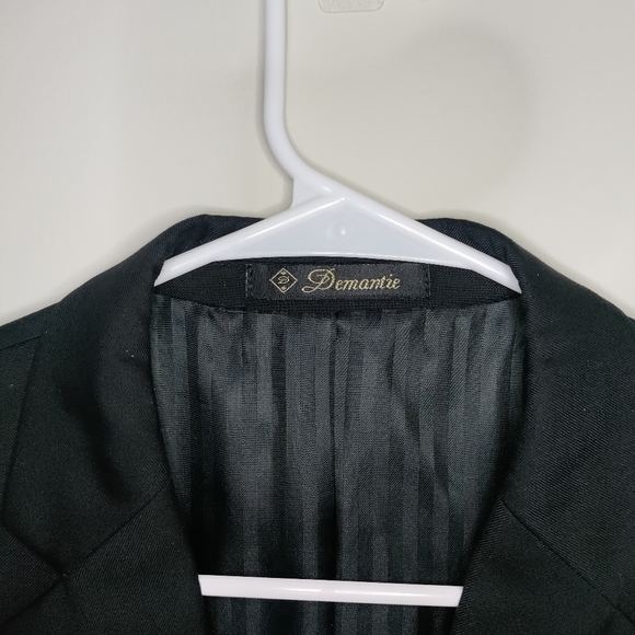 Demantie Mens Black Suit Coat Jacket 44R 100% Hand Tailored Super 150's - Picture 3 of 13